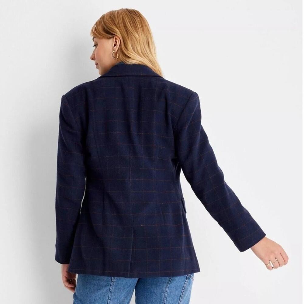 Future Collective Reese Blutstein Women's Long Sleeve Prep Check Blazer - - Picture 3 of 5